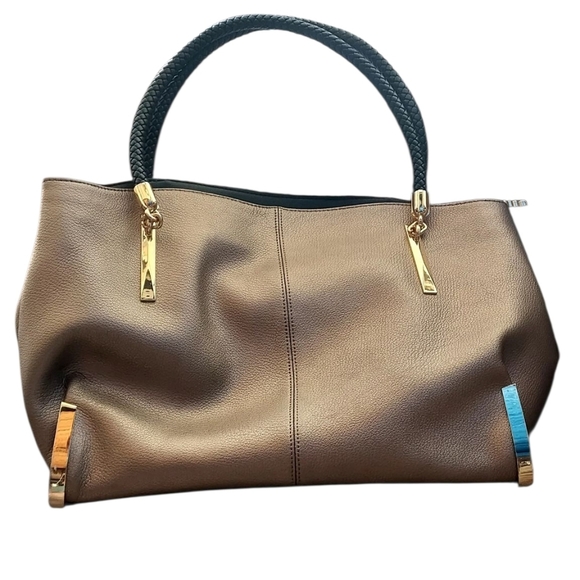 Foxer Handbags - Foxer Shoulder Bag Large Leather Tote Purse Handbag Frost with Gold